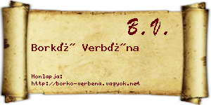 Borkó Verbéna névjegykártya
